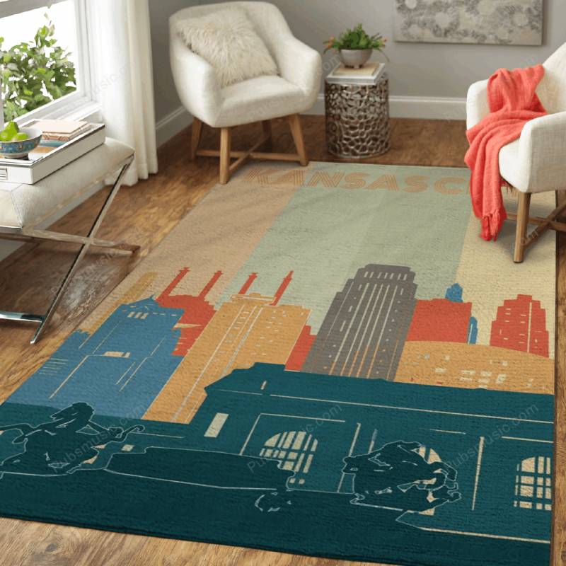 kansas city retro – Cityscape Retro Rug Mats – Carpet