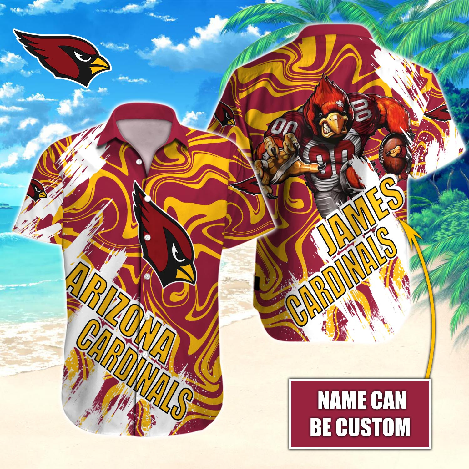 Arizona Cardinals Nfl-Hawaiian Shirt Custom T-40667