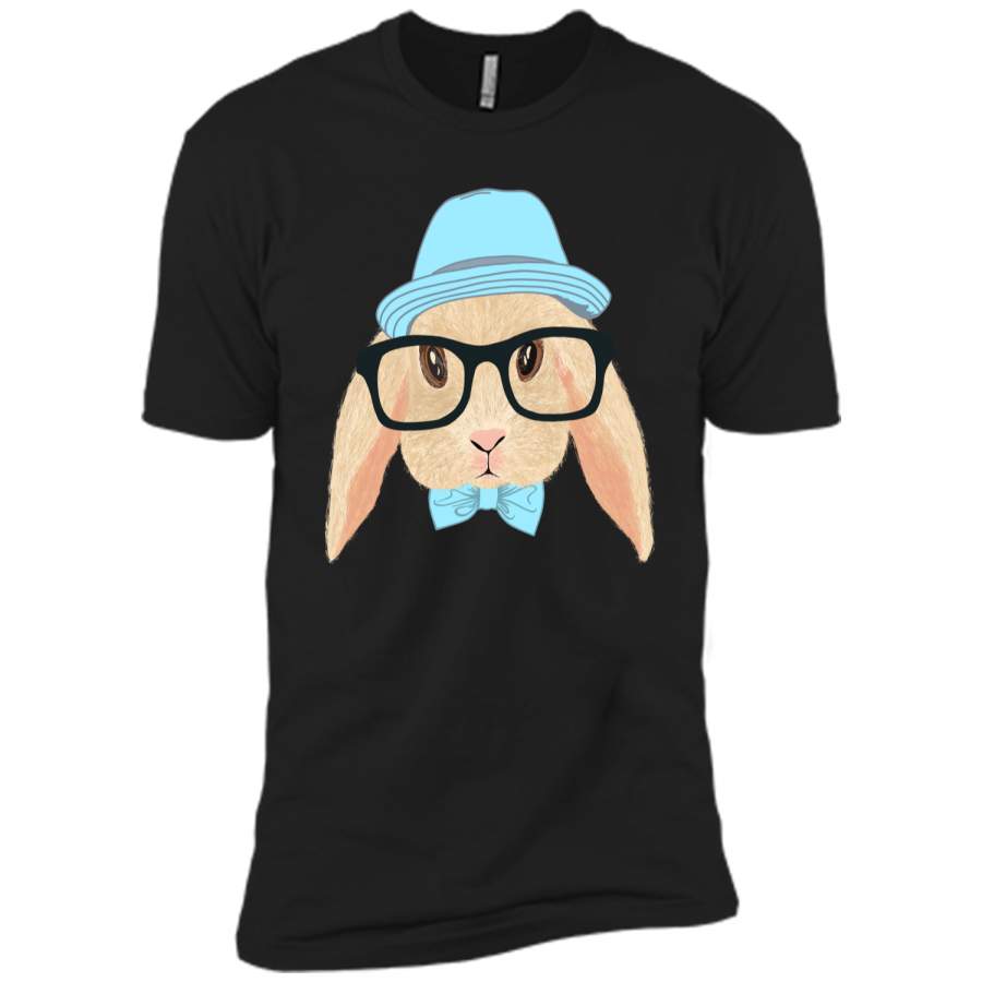 Cute Hipster Easter Bunny Shirt Funny Rabbit for Boys Next Level Premium Short Sleeve Tee