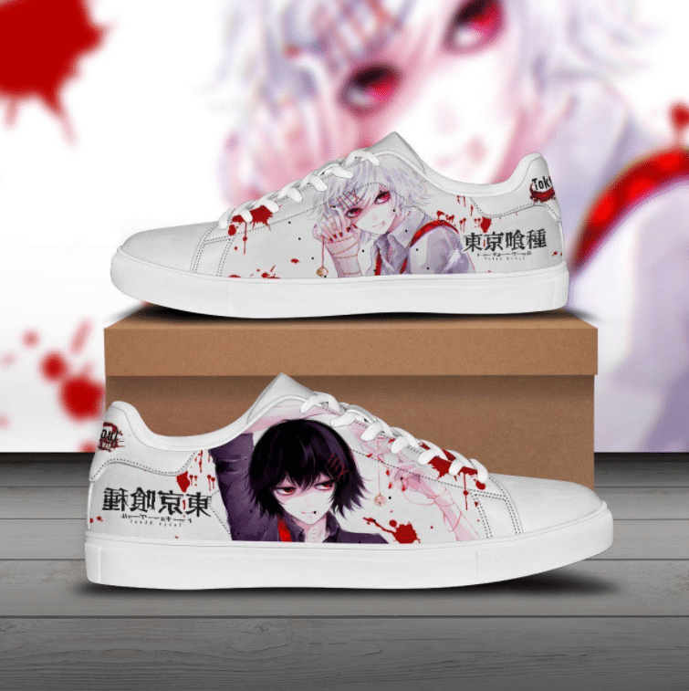 Juuzou Suzuya Tokyo Ghoul Low top Leather Skate Shoes, Tennis Shoes, Fashion Sneakers L98