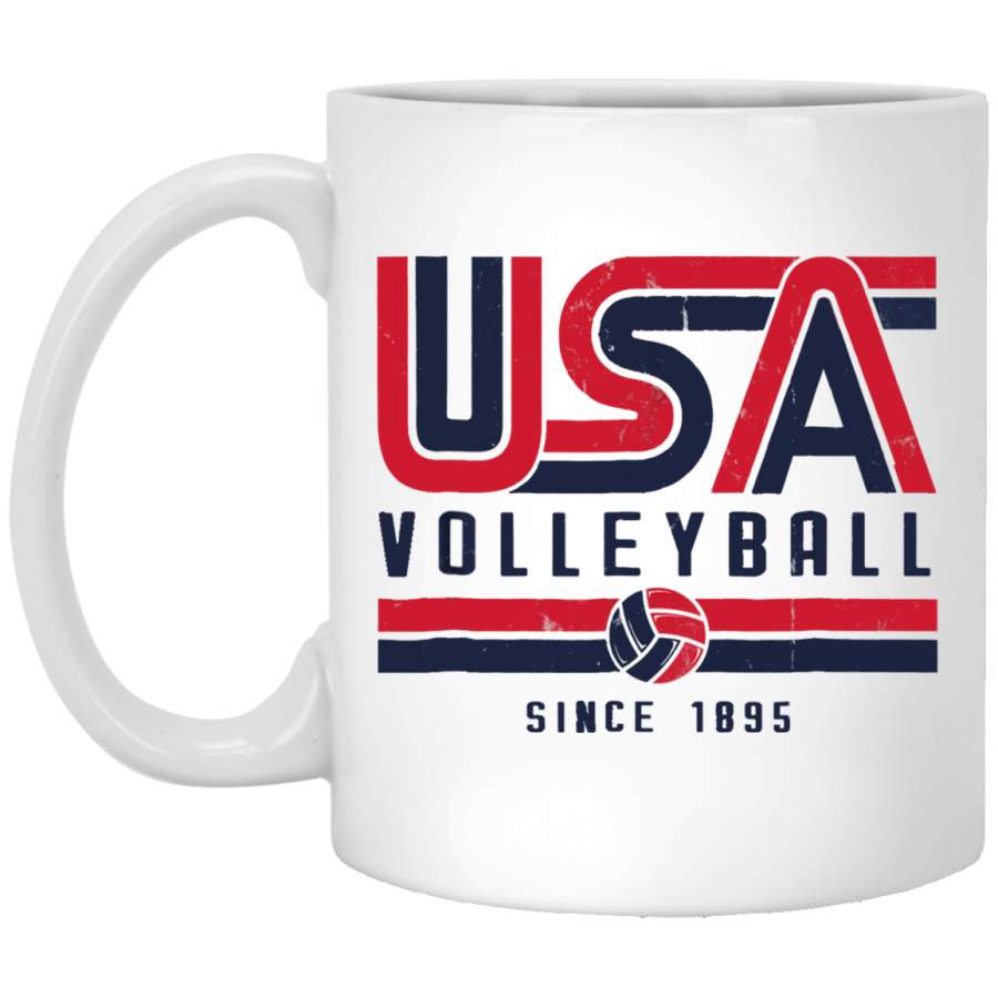 Vintage USA Volleyball Red and blue Classic style White Mug