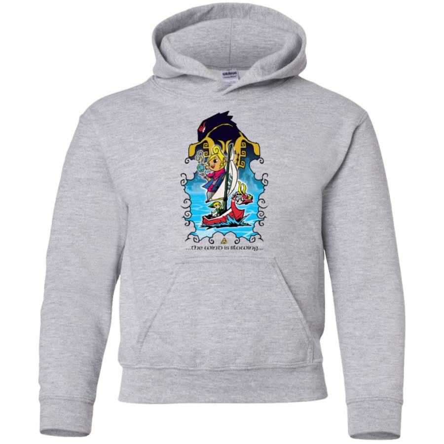 AGR The Wind Is Blowing – Windwaker Fanart Youth Pullover Hoodie