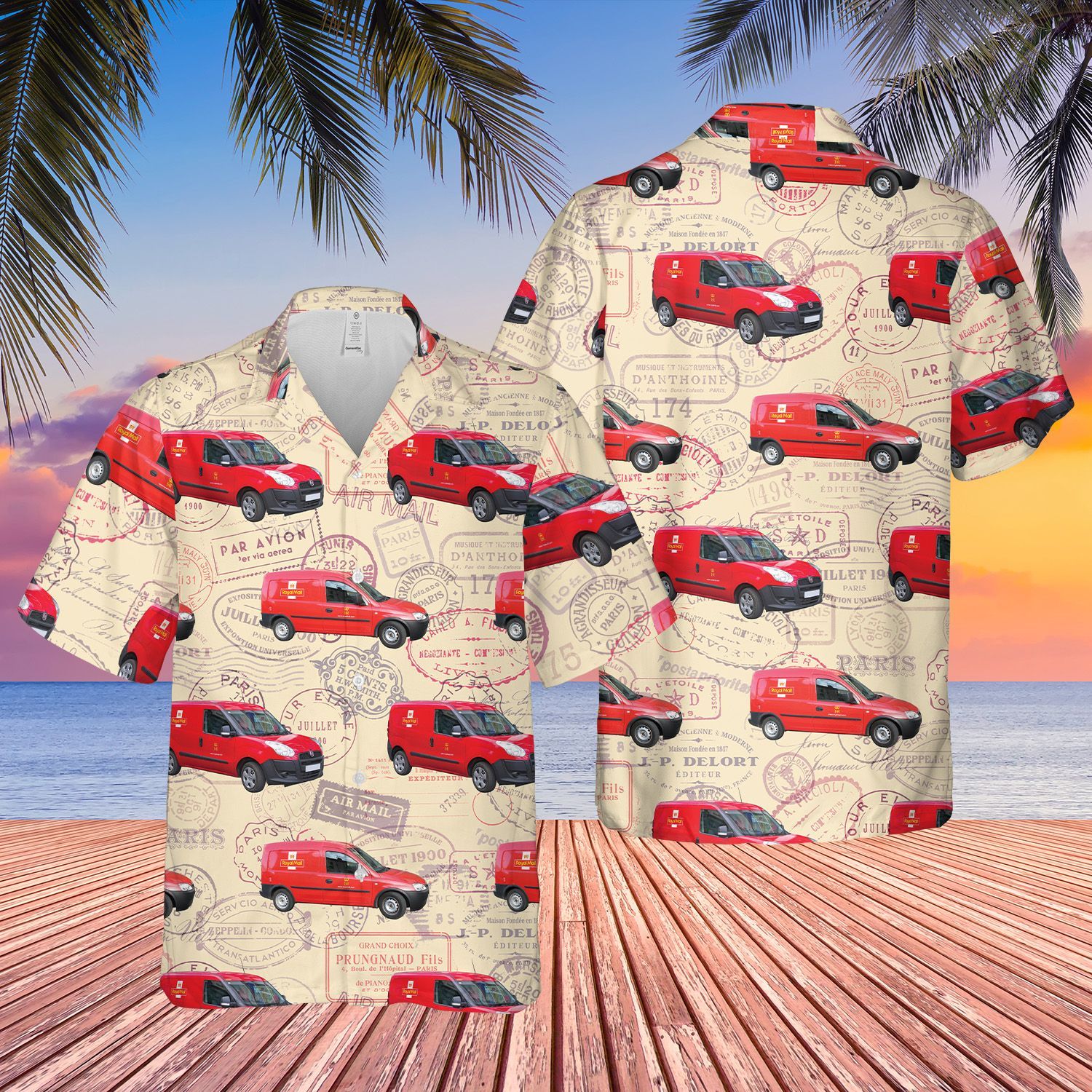 Royal Mail Van Peach Nice Design Unisex Hawaii Shirt For Men And Women Ha8367