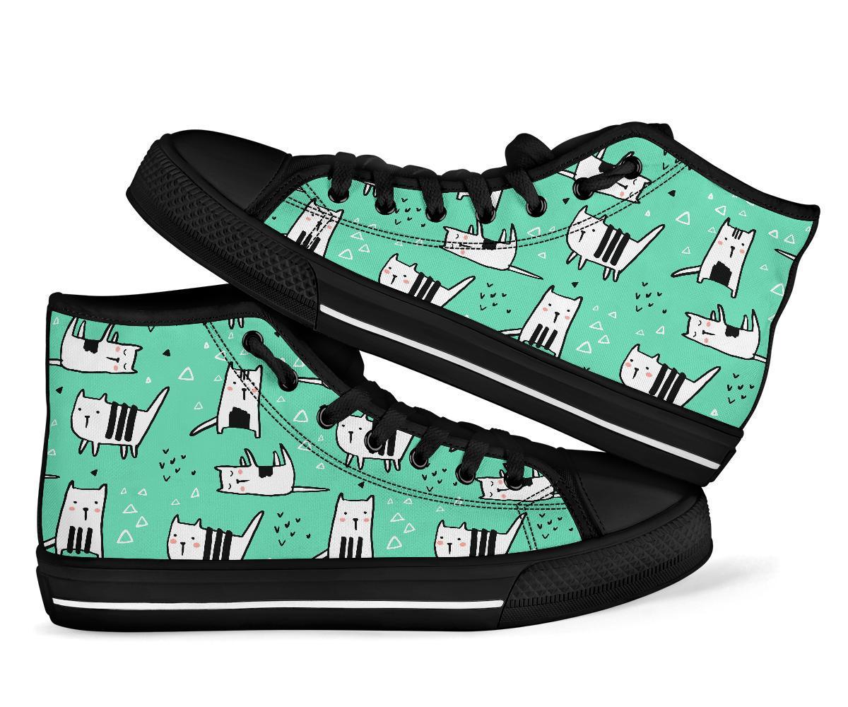 Cat Kitten Pattern Print Men Women’S High Top Shoes