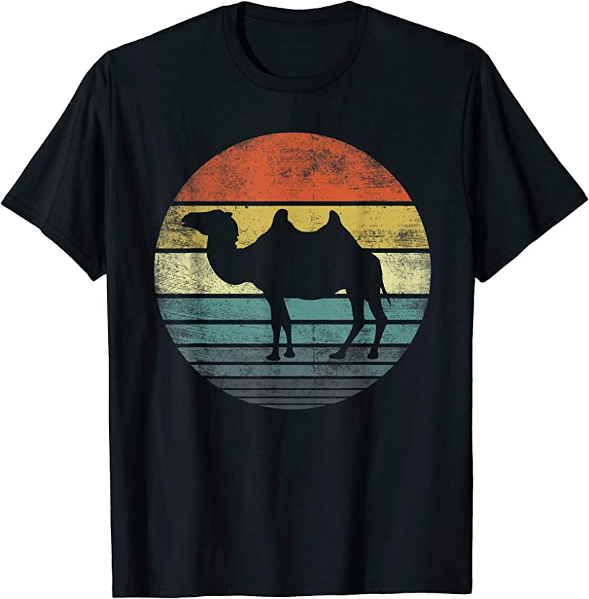 Camel Lover Gifts Retro Vintage Zoo Animal Silhouette T-Shirt