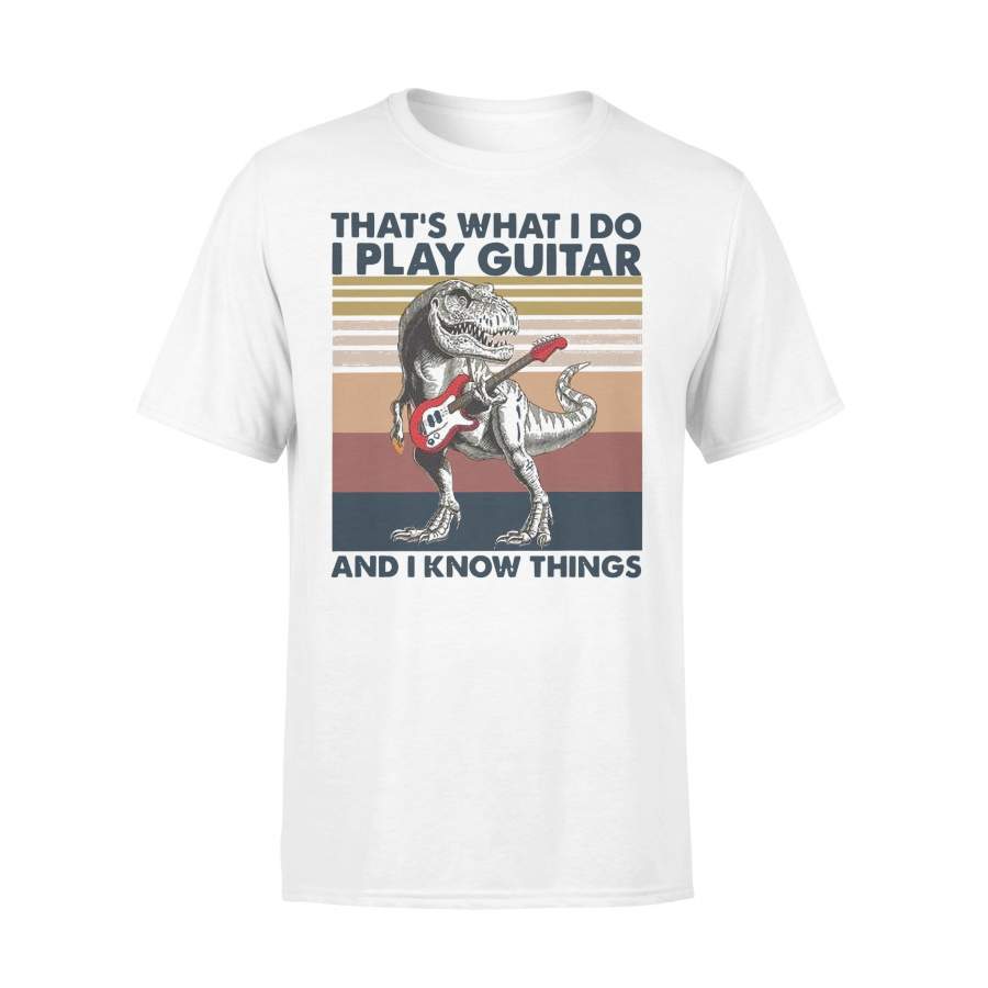 Dinosaur That’s What I Do I Play Guitar And I Know Things Vintage T-shirt