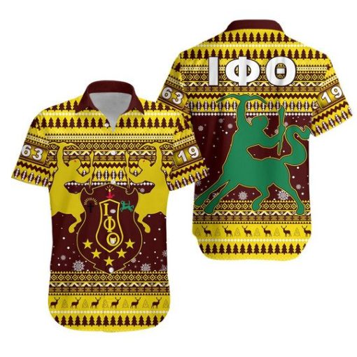 Iota Phi Theta African Pattern Christmas Short Sleeve Shirt