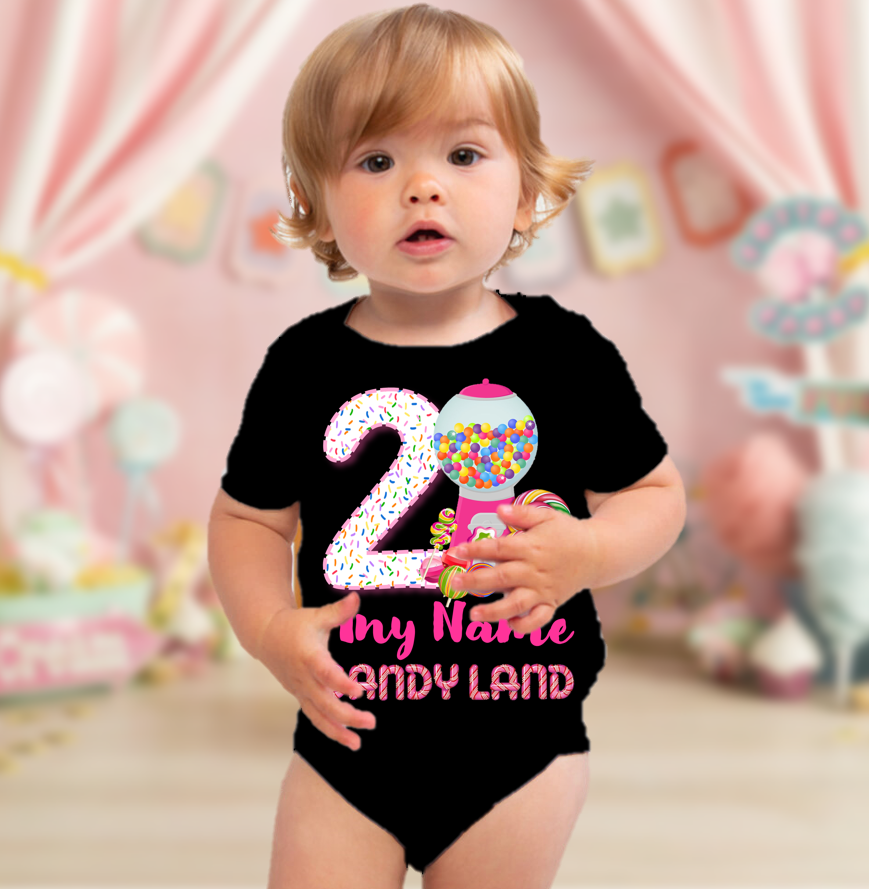 Candy Land Candyland Birthday Party Personalized Color T Shirt Or Onesie – All Sizes – Cl005