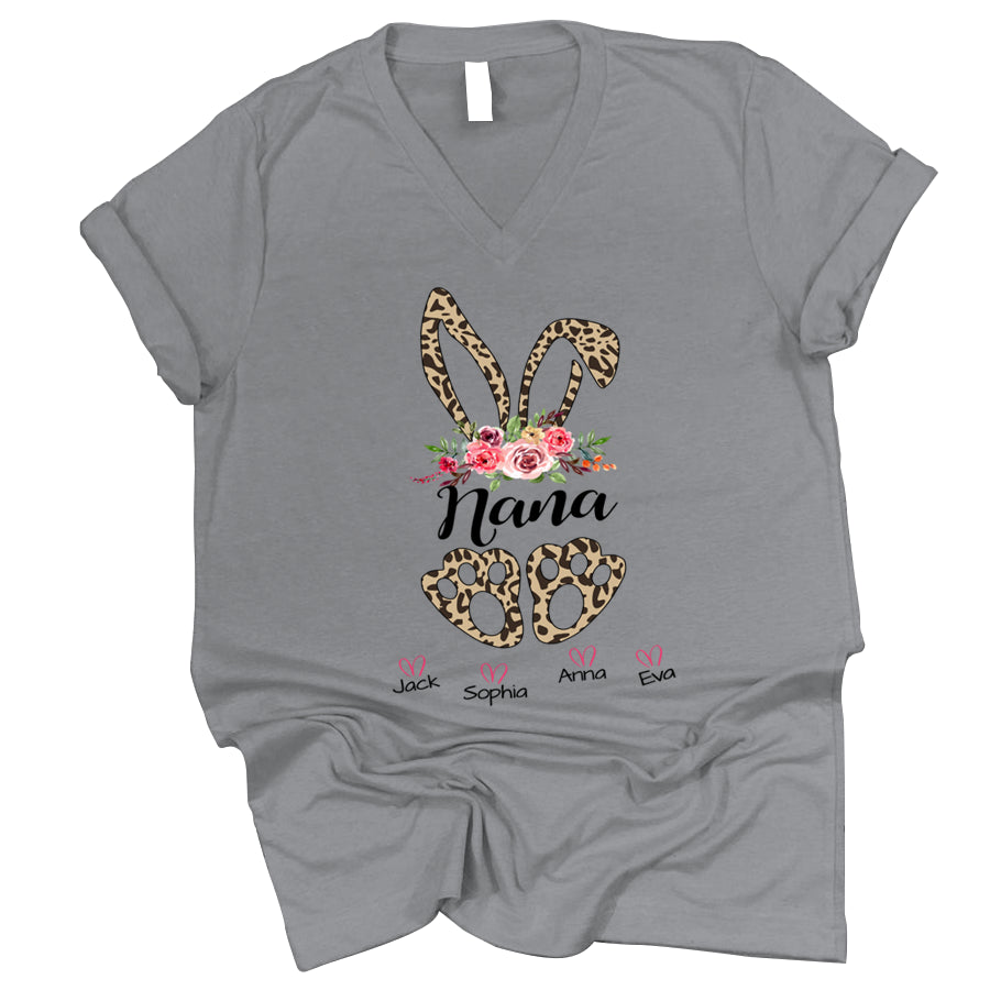 Nana Easter Leopard Rabbit Shirt