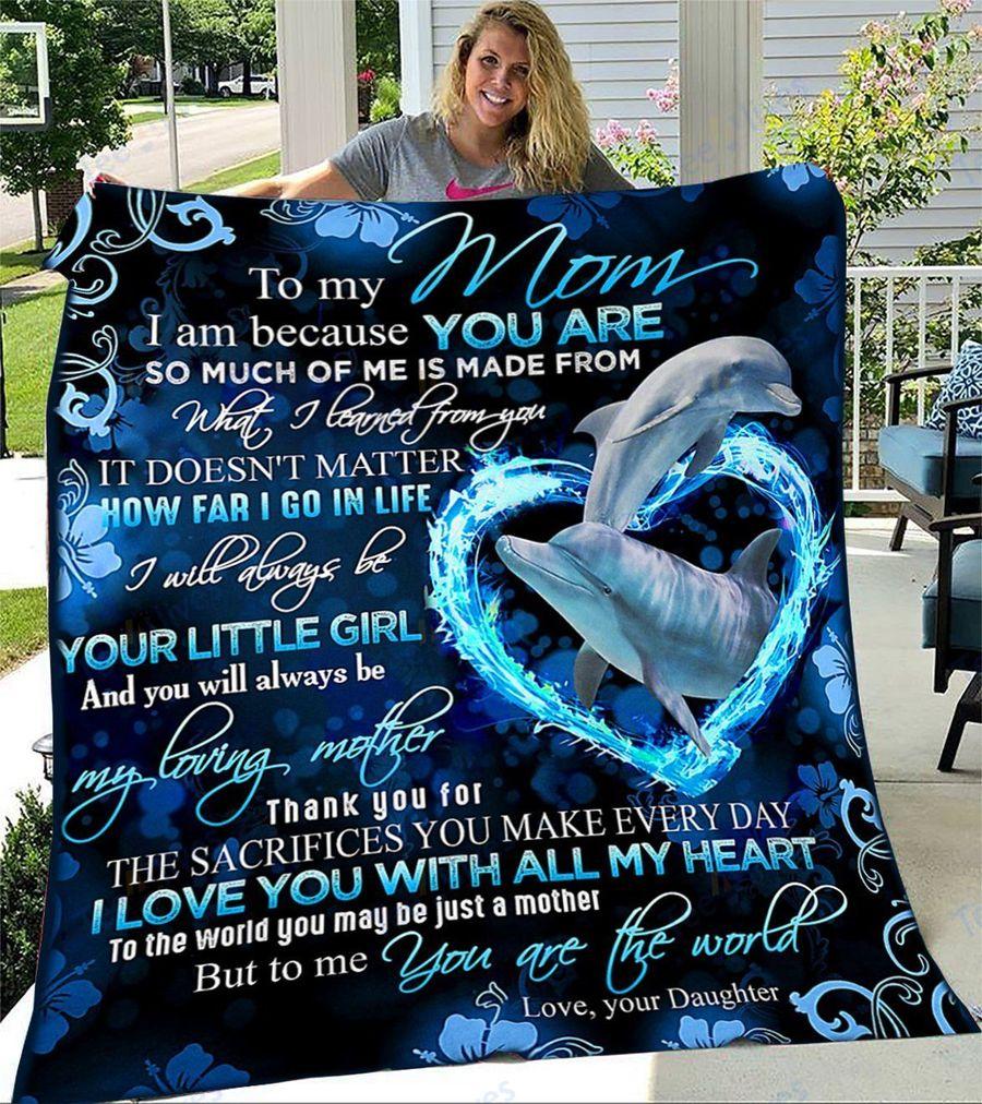 Tmarc Tee Custom Blanket To My Mom Dolphin-Best Gift For Mom Mother -Sherpa Blanket Ta