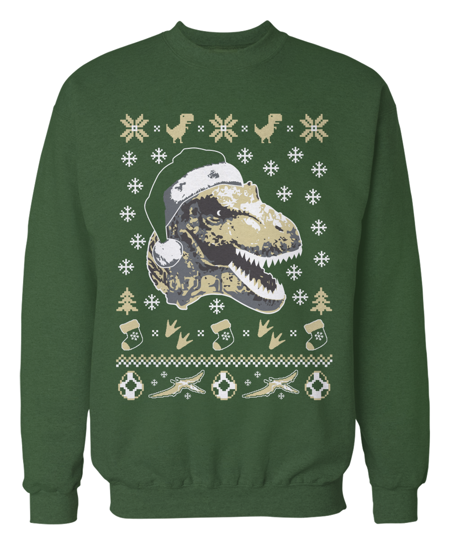 T-Rex Dinosaur Ugly Christmas Sweater