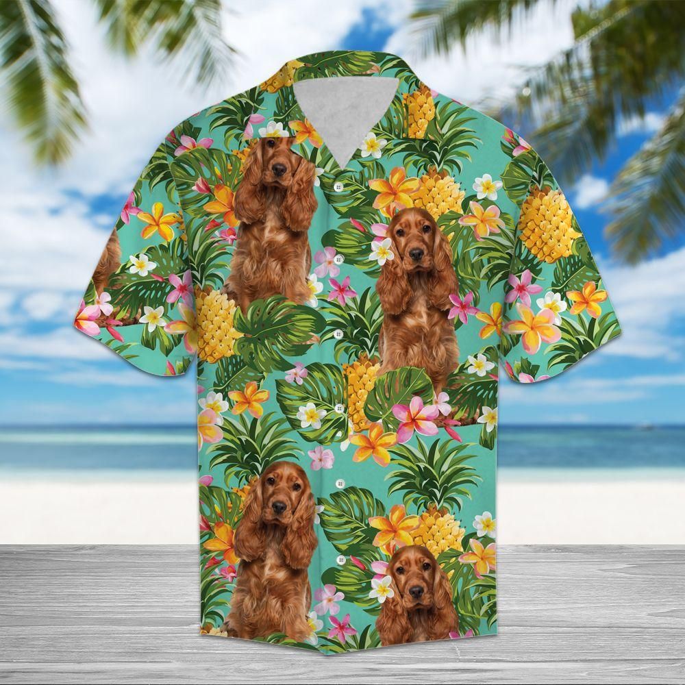 Tropical Pineapple Cocker Spaniel Aloha Hawaiian Shirt Colorful Short Sleeve Summer Beach Casual Shirt For Men And Women