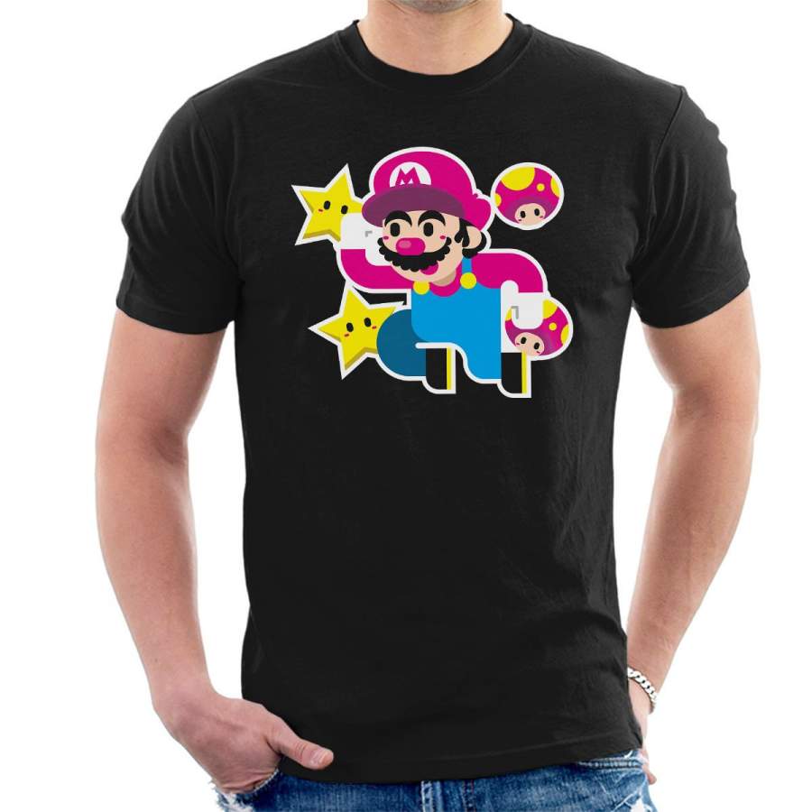 Super Mario Bros Star Mushrooms Men’s T-Shirt
