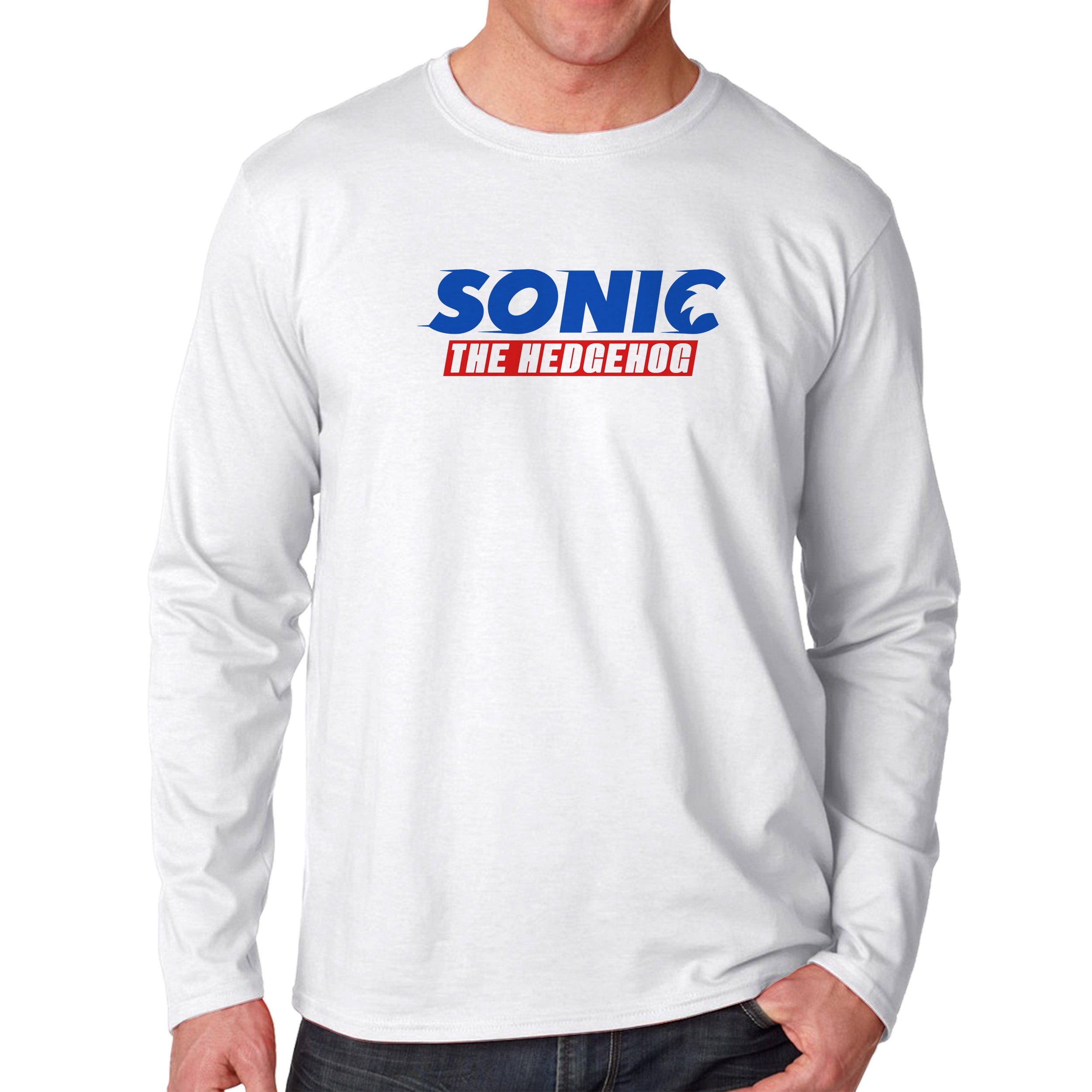 Sonic The Hedgehog Movie Logo Blue Unisex Long Sleeve T-Shirt Tee