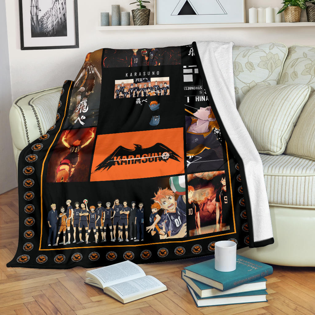 Tobio Kageyama And Shoyo Hinata Haikyuu Fleece Blanket Anime Home Decor Custom For Fans Na041203