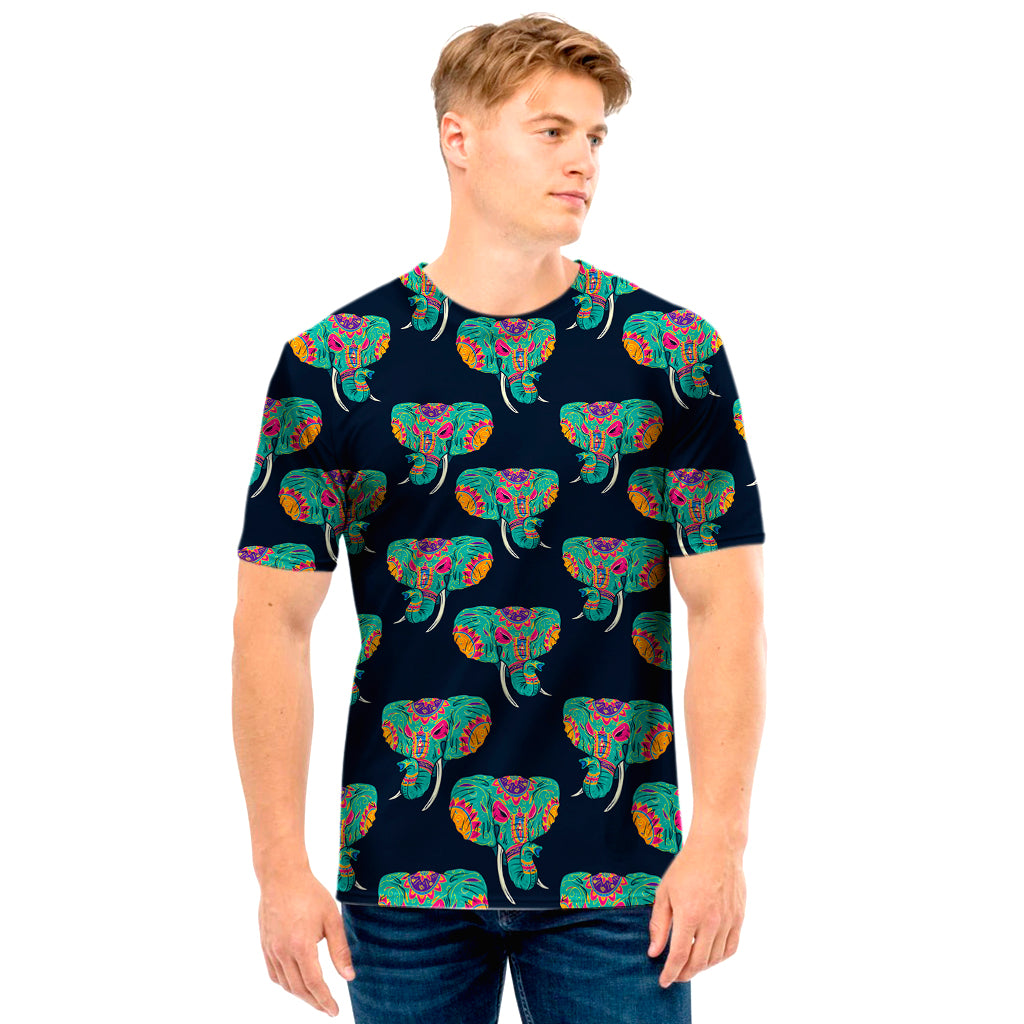 Indian Tribal Elephant Pattern Print Men’S T-Shirt