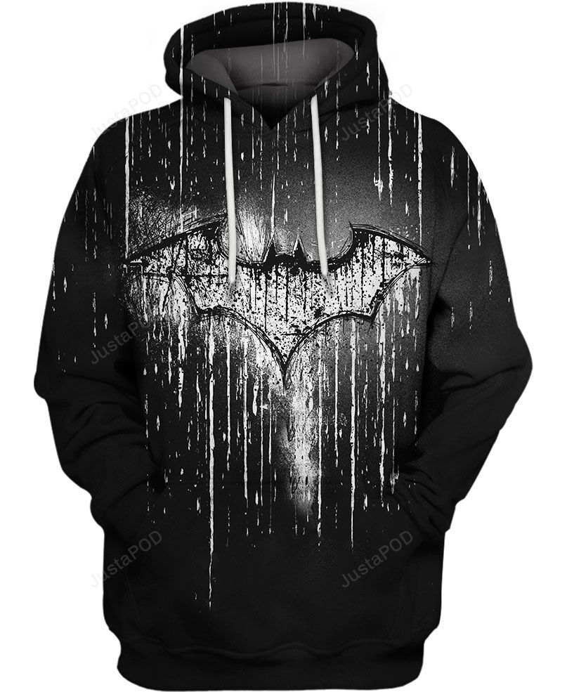 Unifinz Batman Hoodie Batman Imprint Scratched Black Hoodie 2022