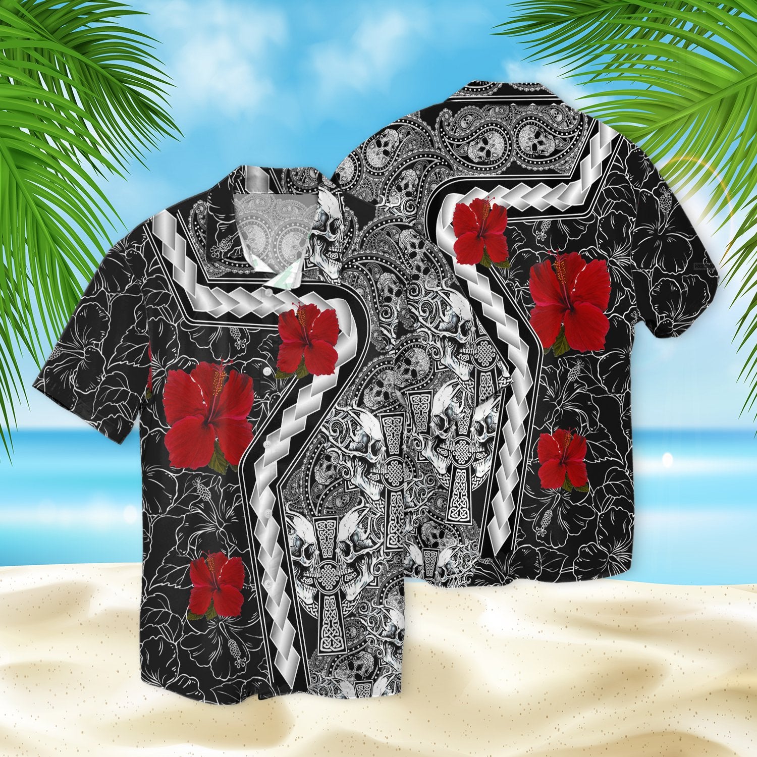 Skull Pattern Hawaii Shirt Ha93049