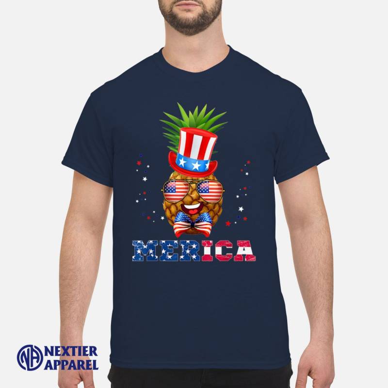 American Flag Merica Patriotic Pineapple 4th Of July shirt Classic T-Shirt