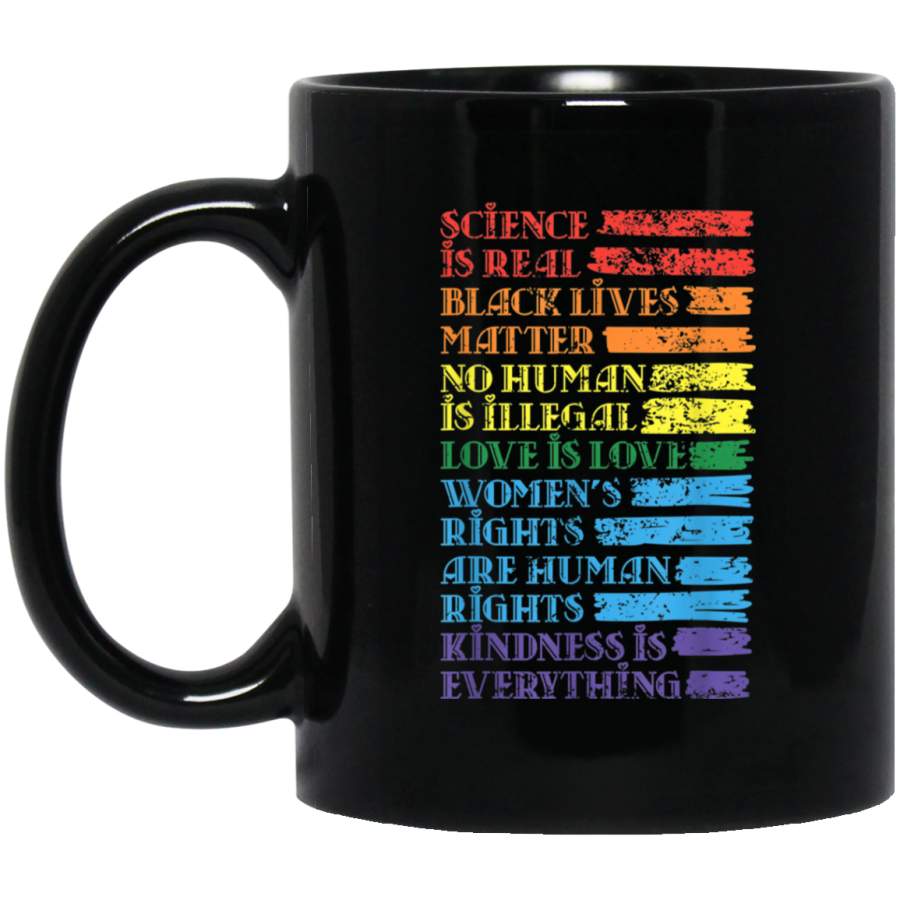 Science is Real Black Lives Matter Black Mugs