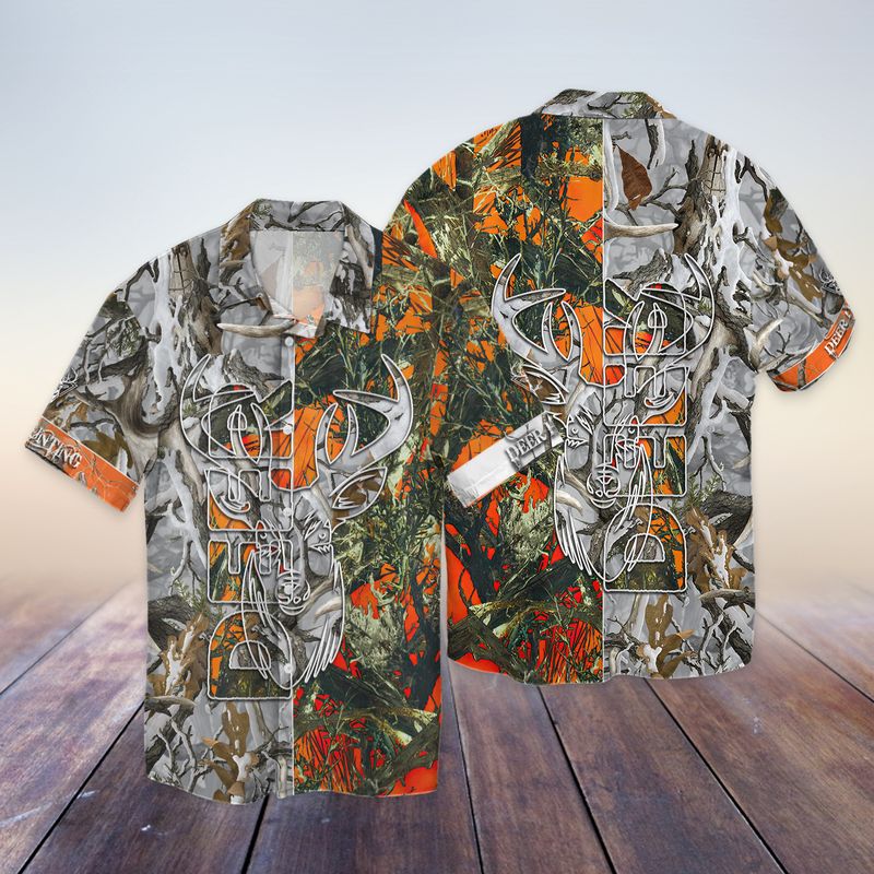 Deer Hunting Dense Trees Full Print Hawaii Shirt Ha8182