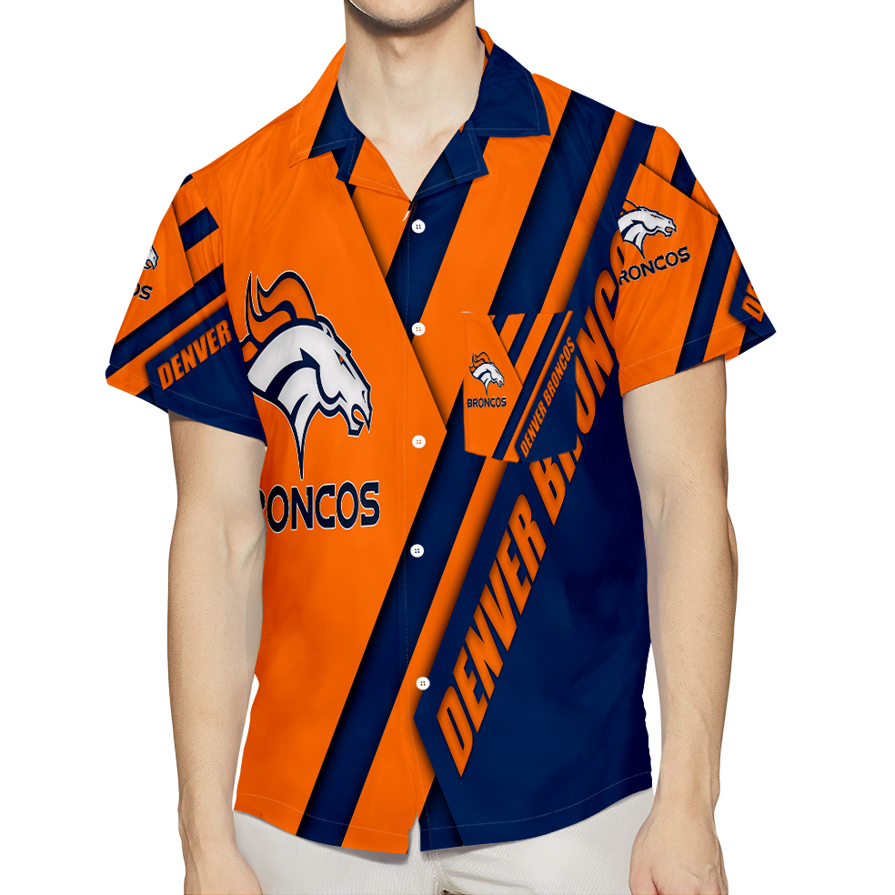 Denver Broncos Emblem V19 3D All Over Print Summer Beach Hawaiian Shirt With Pocket