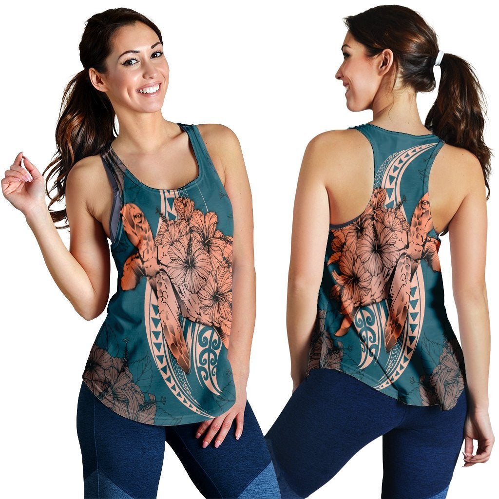 Hawaiian Polynesian Turtle Hibiscus Racerback Tank Ha101625