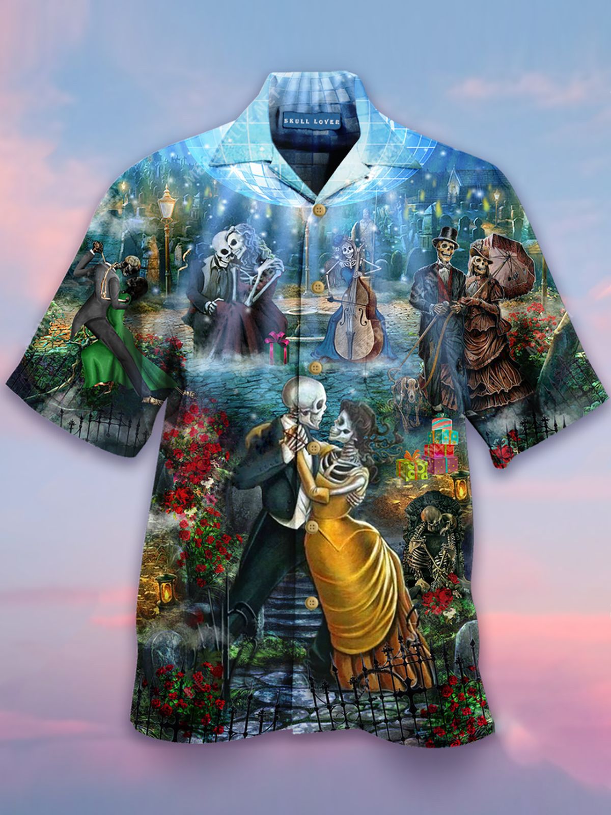 Free The Skeleton Dance For Man And Woman Print Short Sleeve Hawaii Shirt Ha110161