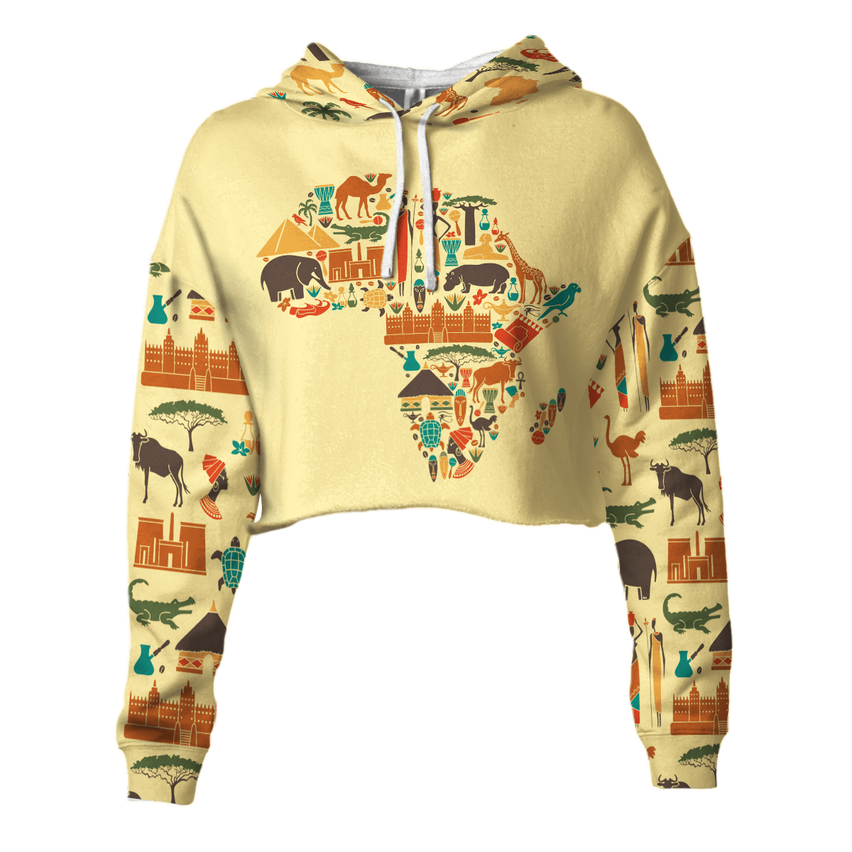 Wonder Print Hoodie – African Culture Croptop Hoodie