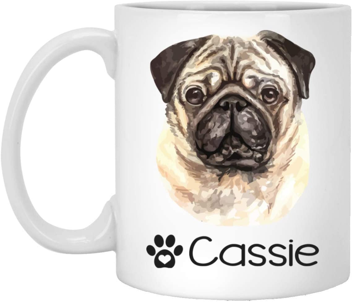 Personalized Pug Dog Mug – Pet Owner Gifts For Women – Gifts For Dog Lover – Pug Mom Dad Mugs – Dog Cups 11Oz