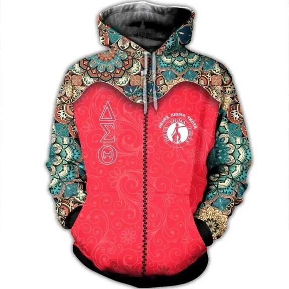 Sorority Hoodie – Floral Delta Sigma Theta Zip Hoodie