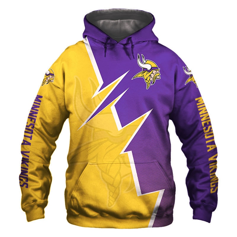 Minnesota Vikings Hoodie Zigzag Graphic Sweatshirt Gift For Fans