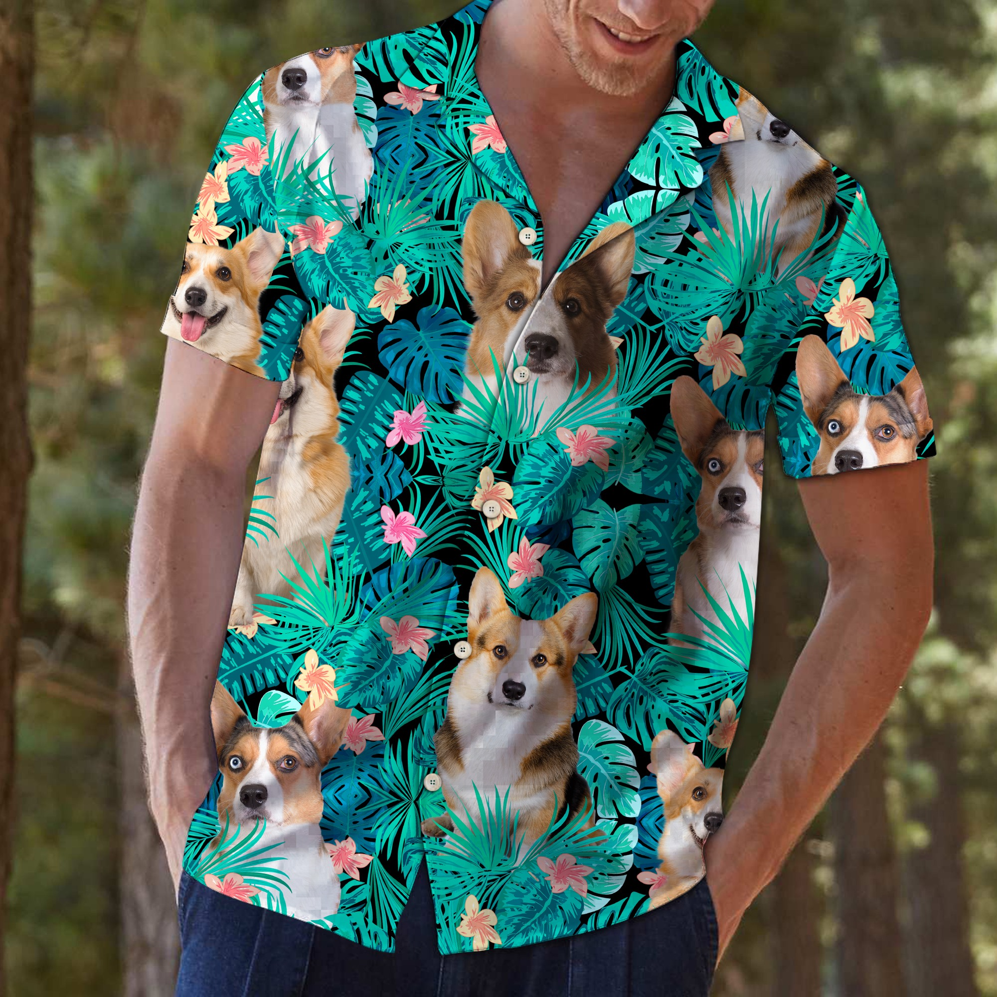 Pembroke Welsh Corgi Dog Tropical Hawaiian Shirt Ha88190