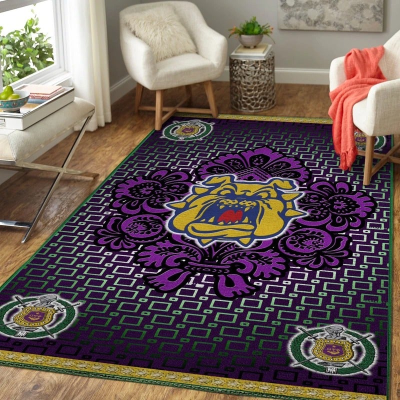 Wonderprint Area Rug Omega Psi Phi Bulldog Fraternity Lt10