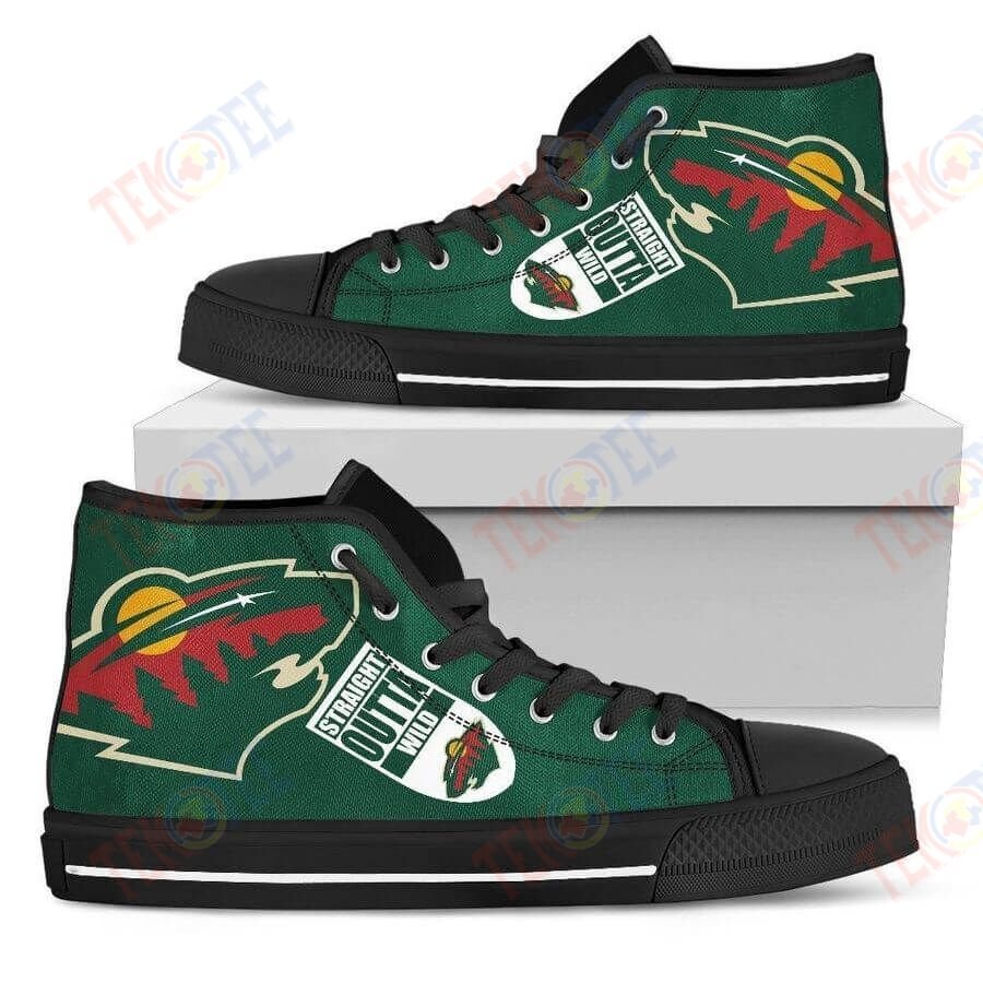 Mens Womens Straight Outta Minnesota Wild High Top Shoes TMT108