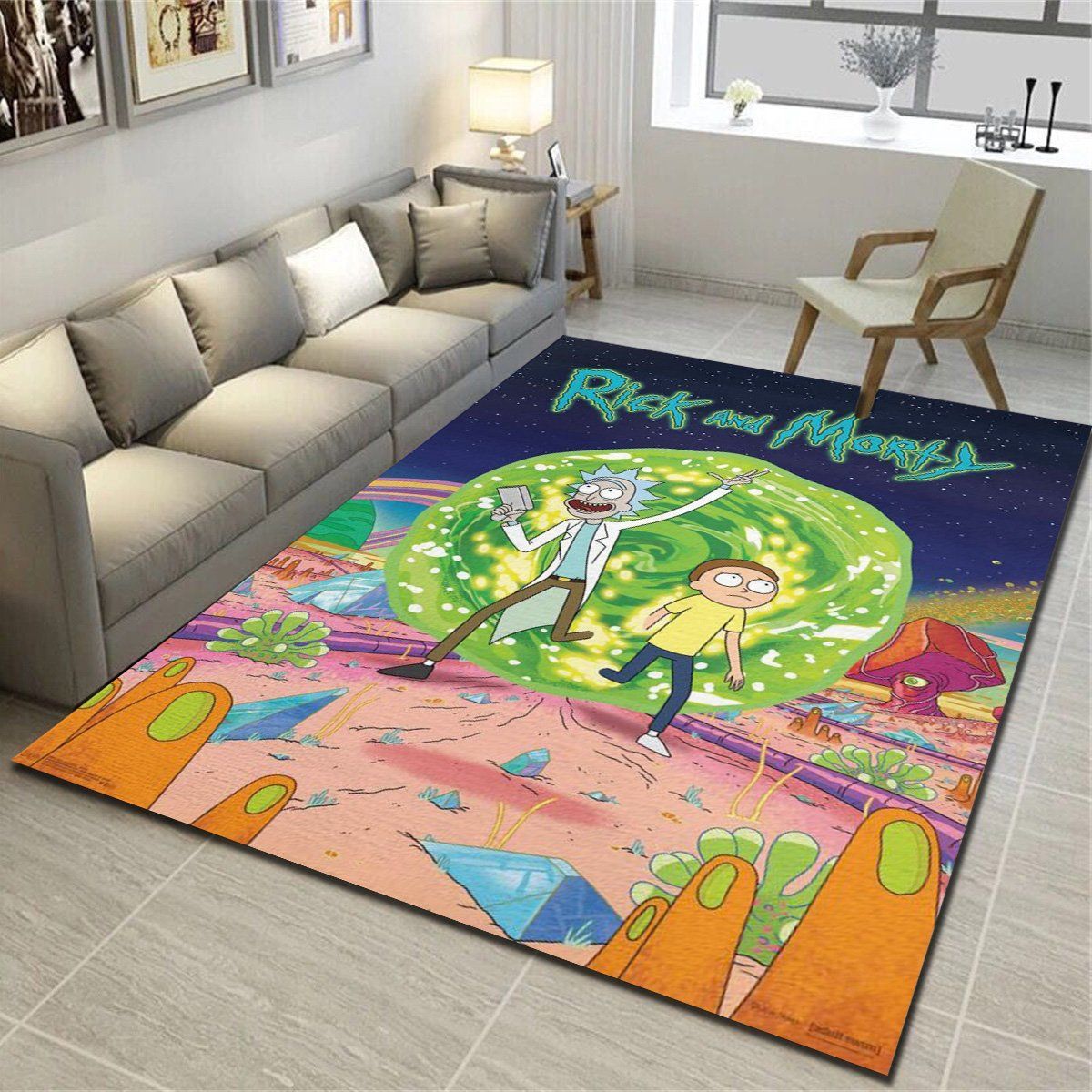 Rick And Morty Cover Rugs, Living Room Carpet