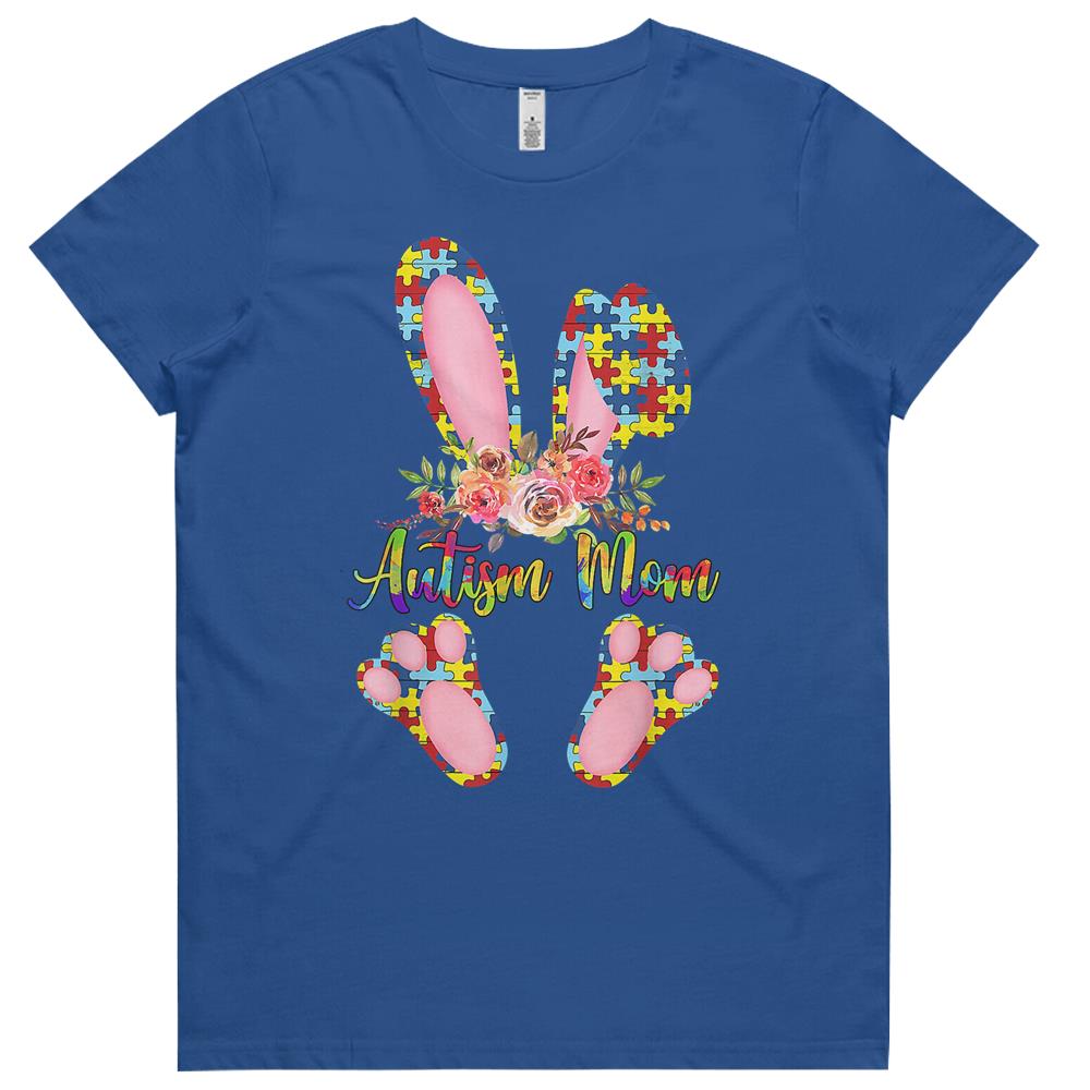 Autism Mom Cute Bunny Easter Autism Awareness Month Womens Tshirts