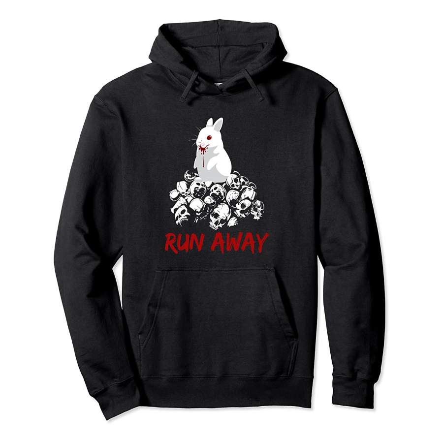 Run Away Bloody Bunny Funny Unisex Hoodie Unisex 3D All Over Print