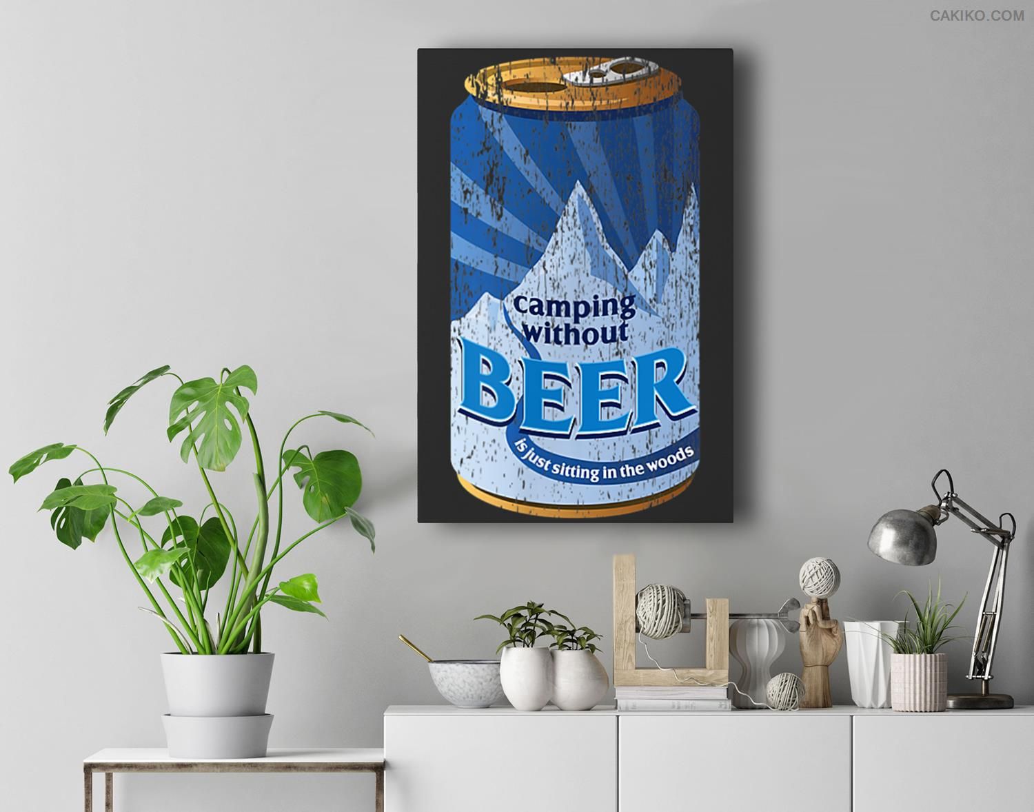 Camping Without Beer Is Just Sitting In The Woods Camp Gift Premium  Canvas