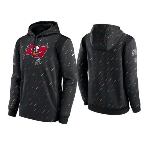 Men’S Tampa Bay Buccaneers 2021 Crucial Catch Charcoal Therma Pullover Hoodie Tampa Bay Buccaneers Charcoal Hoodie