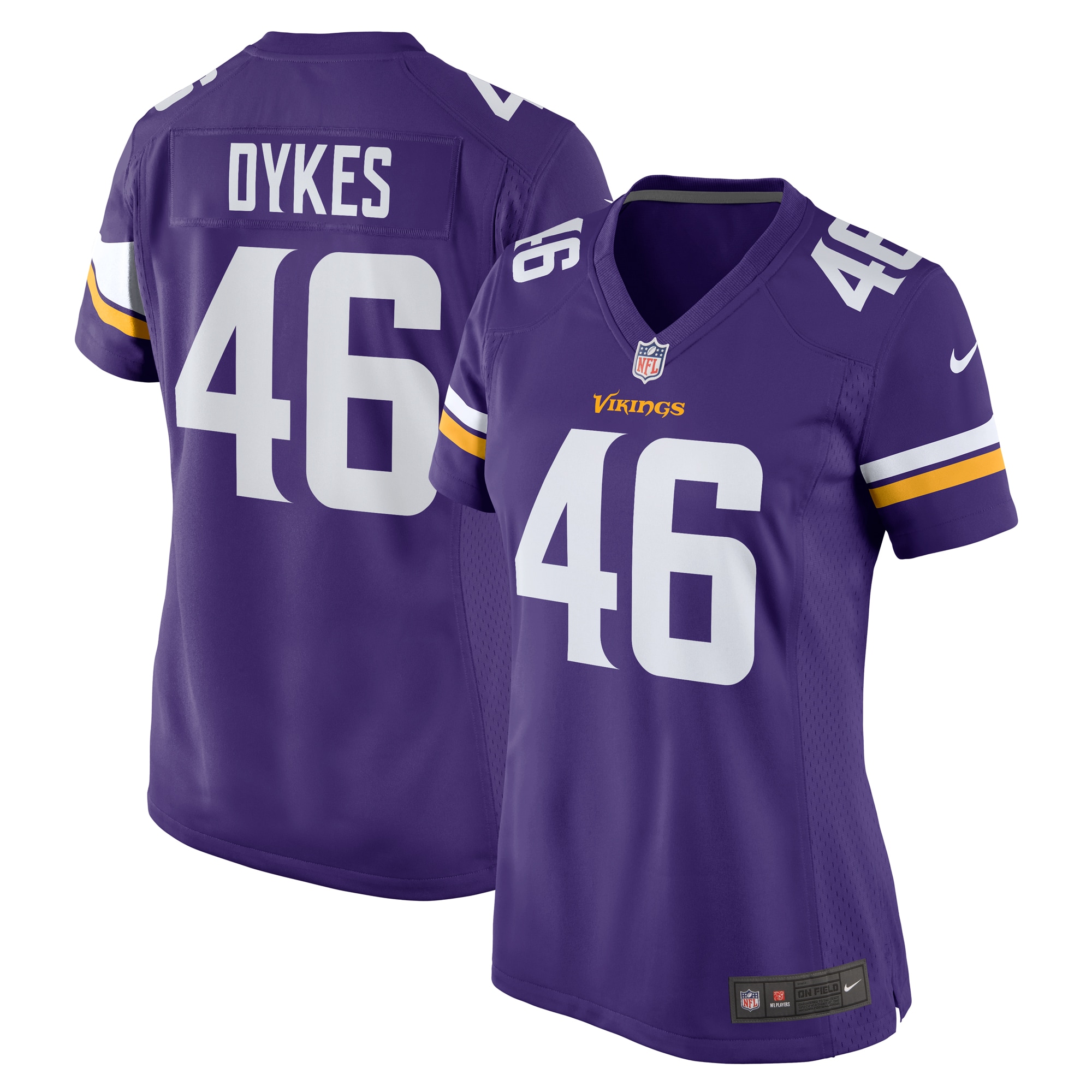 Aaron Dykes Minnesota Vikings Women's Team Game Jersey – Purple