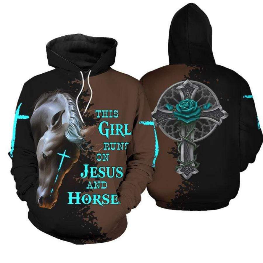 Horse Cross This Girl Hoodie 3D All Over Print #210L