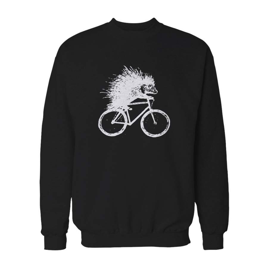 Porcupine On A Bicycle Eco Friendly Animal Hedgehog Sweatshirt