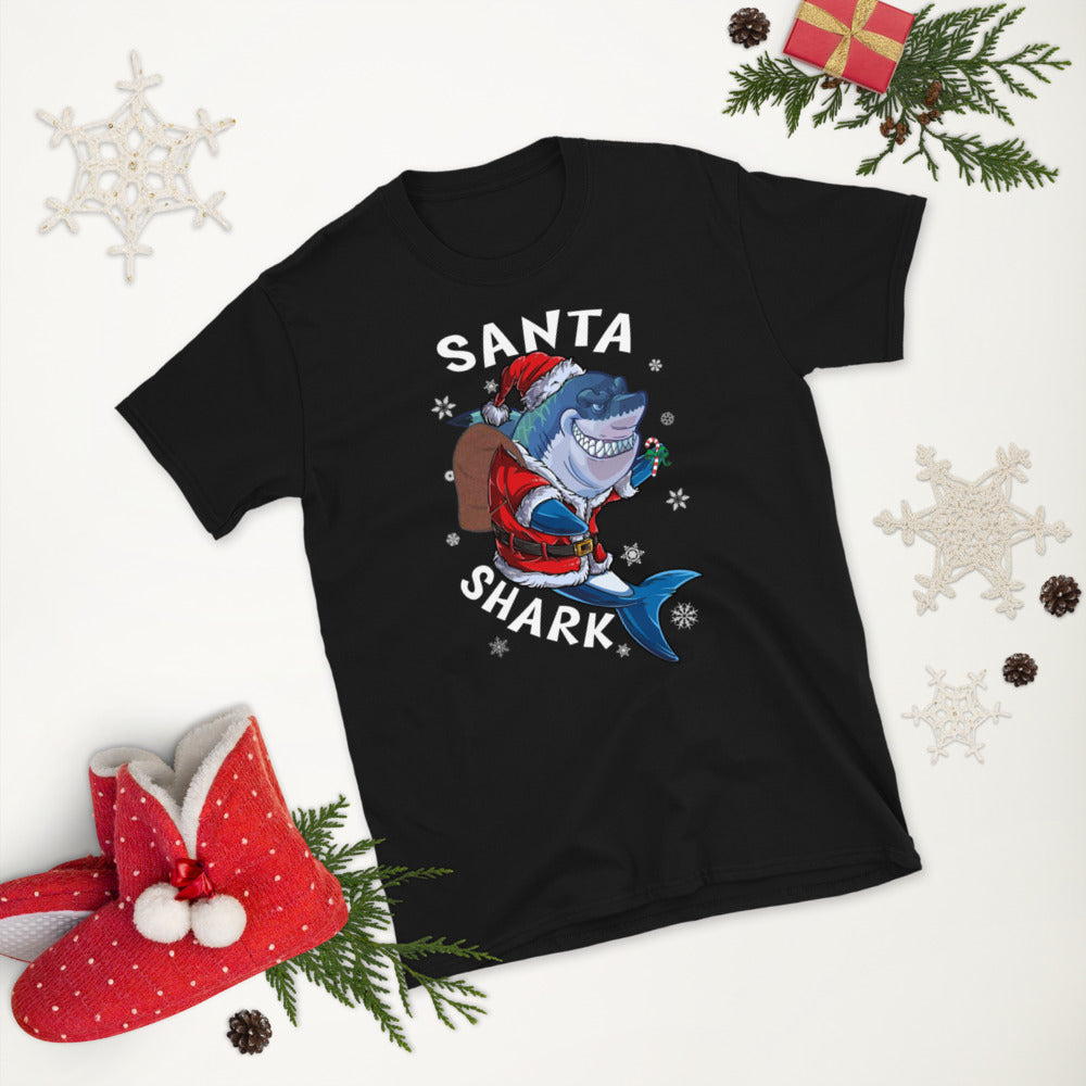 Shark Christmas Santa Pajamas Sharkmas Unisex T-Shirt