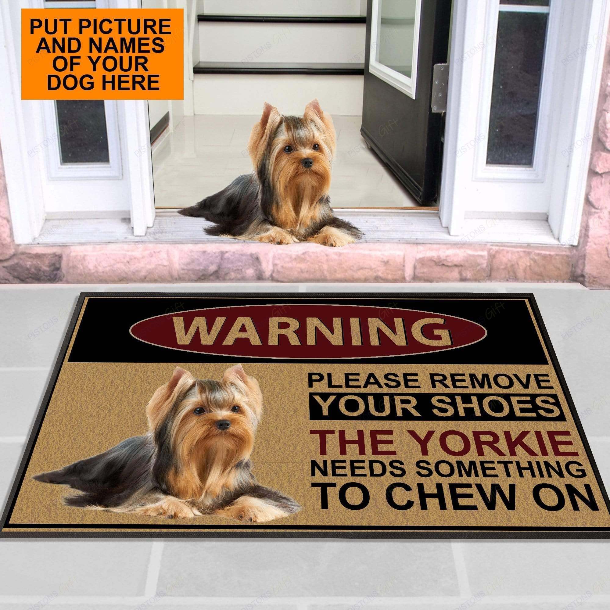 Yorkie Please remove your shoes Doormat – Personalized Doormat