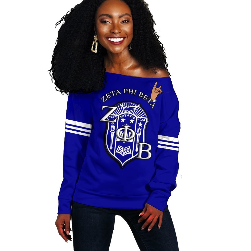 Sorority Sweatshirt – Zeta Phi Beta Zpb Style Off Shoulder