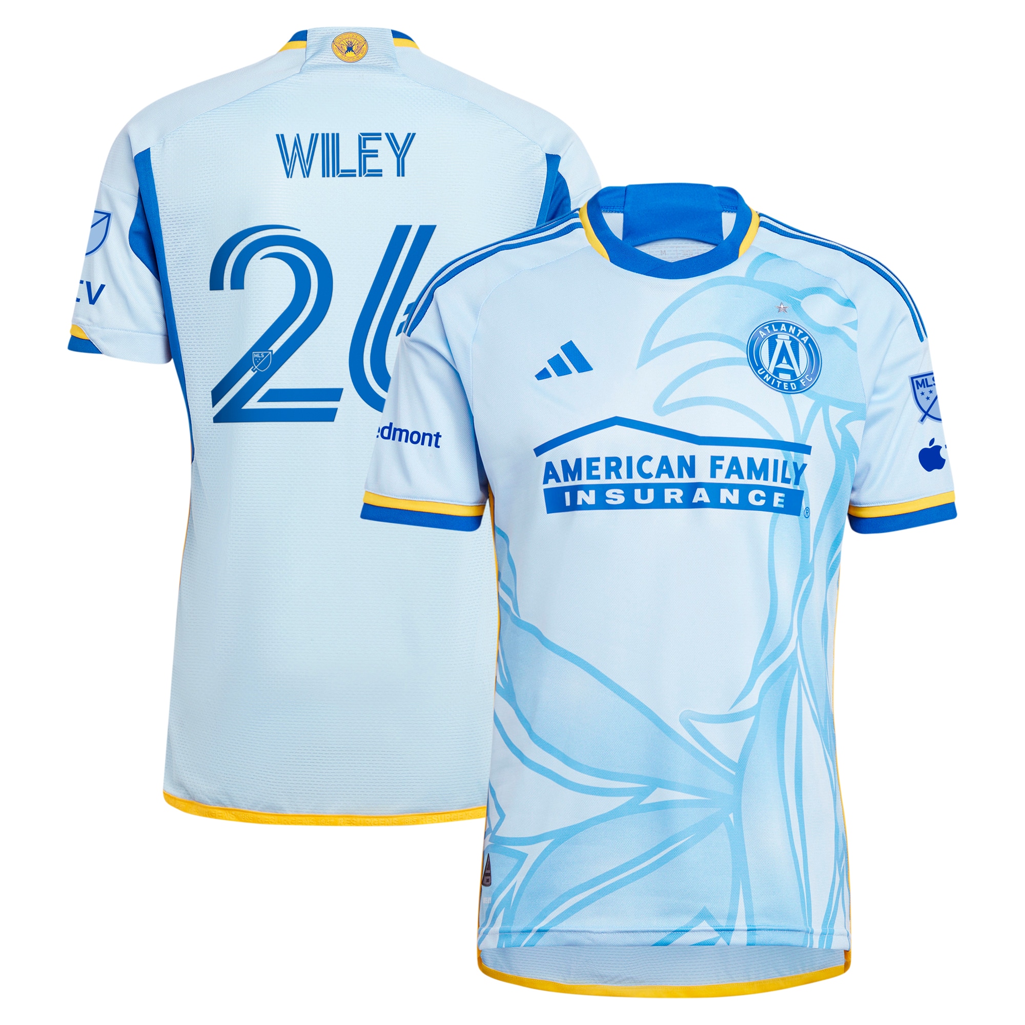 Caleb Wiley Atlanta United FC 2024 The Resurgens Kit Authentic Player Jersey – Light Blue