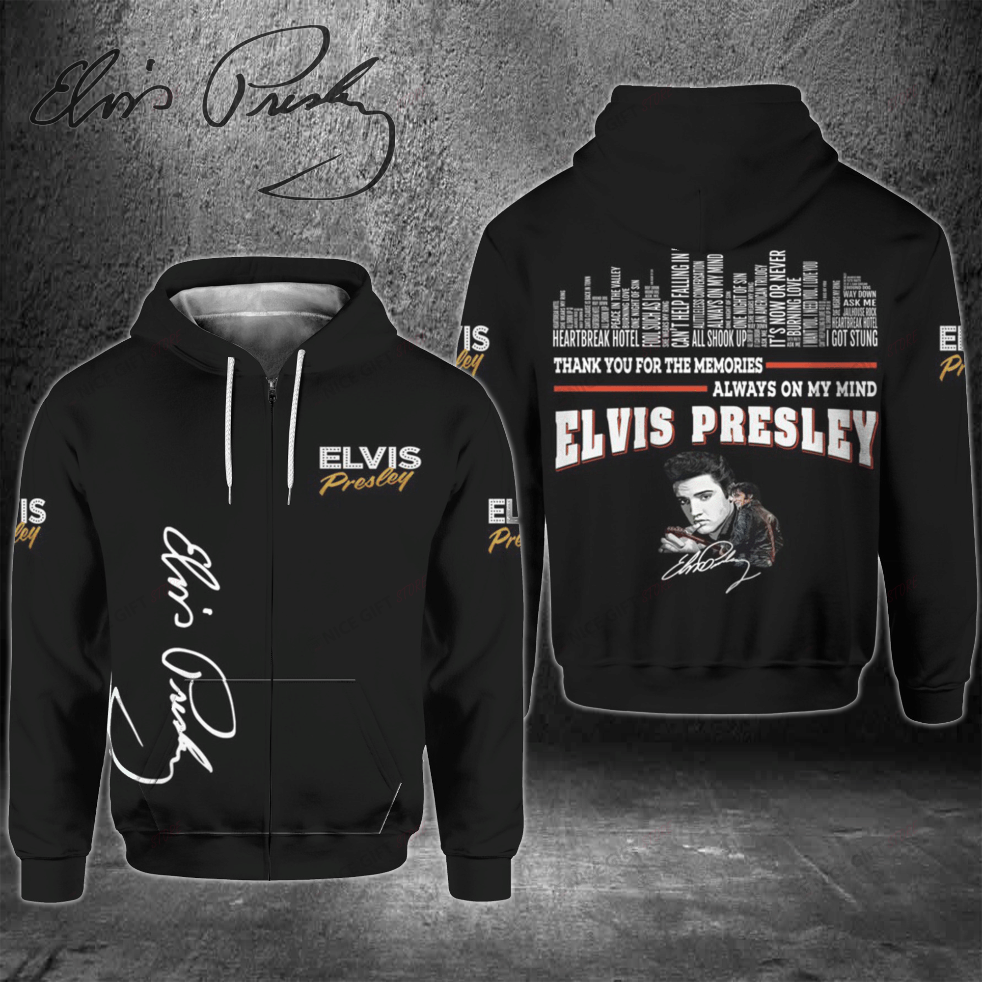 Elvis Presley Zip Hoodie 3D 3Zh-D9Y9