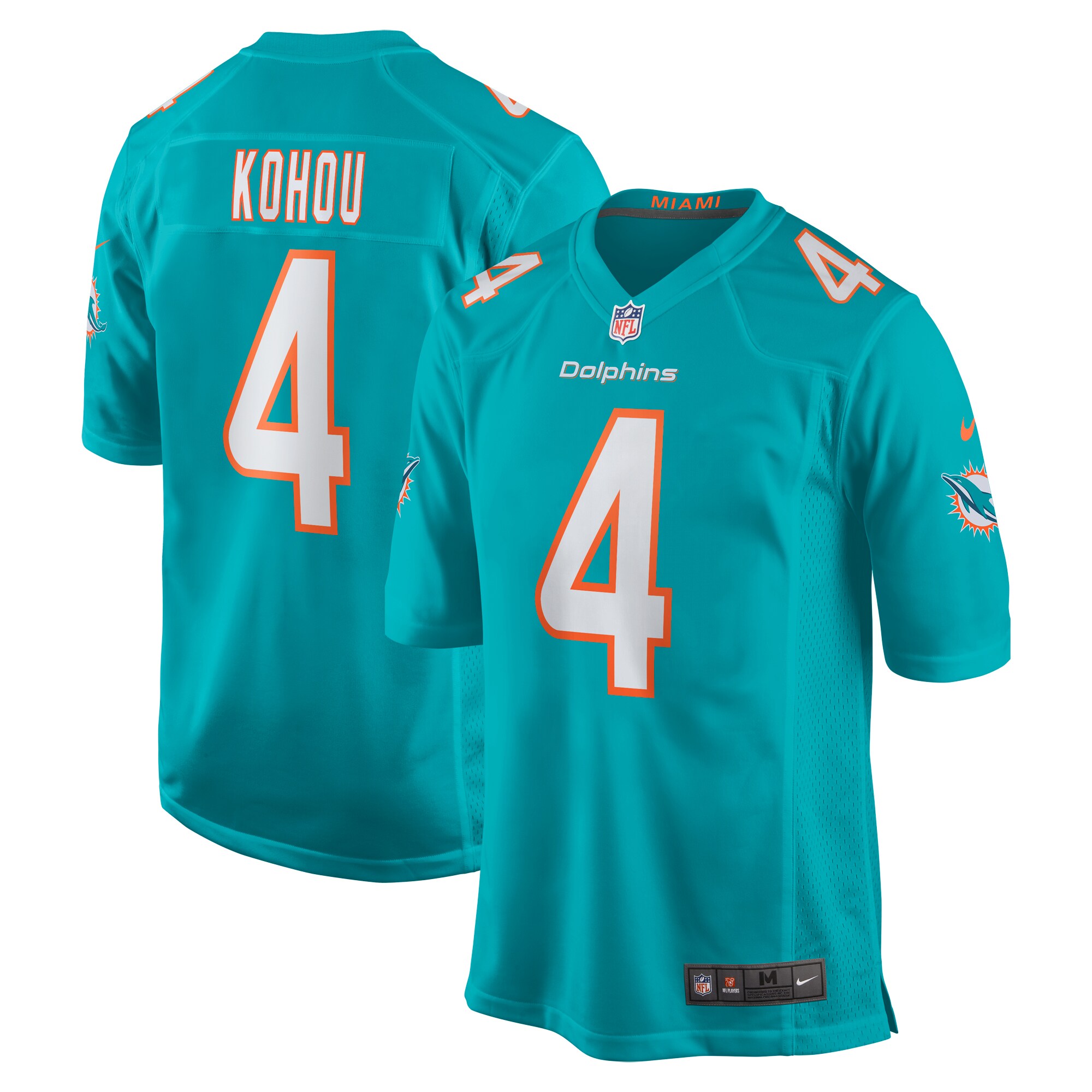 Kader Kohou Miami Dolphins Game Player Jersey – Aqua