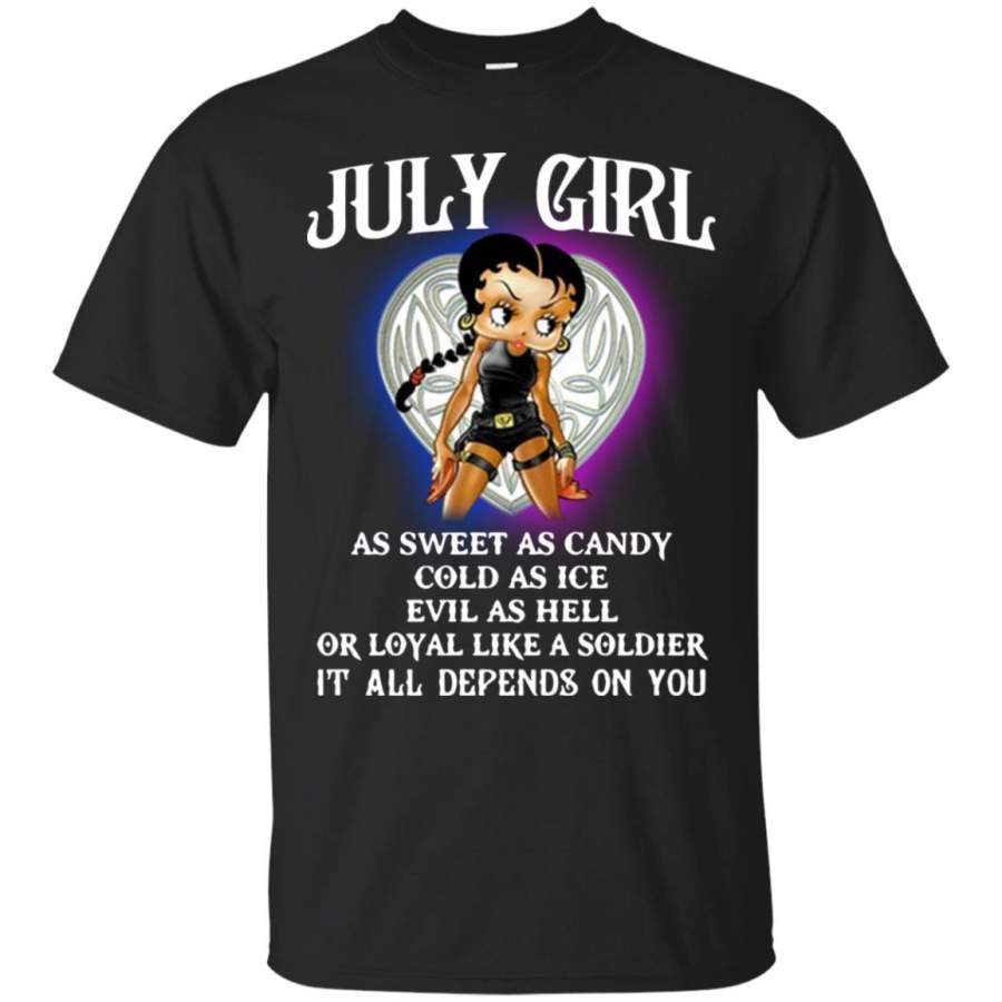 Betty Boop July Girl As Sweet As Candy Cold As Ice T Shirt – Moano Store